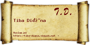 Tiba Diána névjegykártya